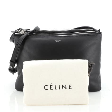 celine trio leather messenger bag|Celine small trio crossbody bag.